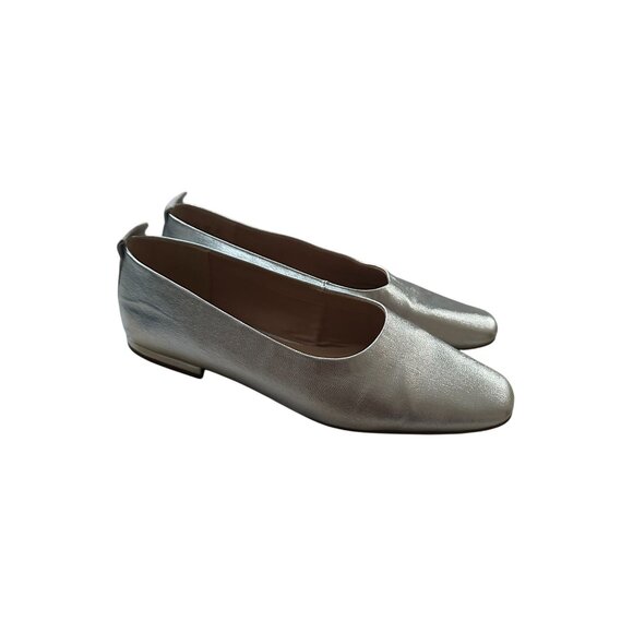 FRANCO SARTO Silver Leather Dress Flats Size 9 - Picture 5 of 10